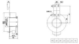 Encoder Rotatorio de Eje Hueco de 80mm 100/360/500/600/1000/2000/1024/2048/3000/3600/5000ppr GHH80 - Product Image 6