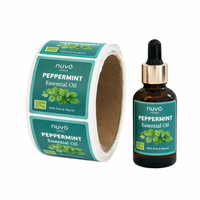 Étiquettes pour flacons d'huiles essentielles, brillantes, imperméables, emballage carré pour diffuseur d'aromathérapie et produits de soin de la peau, impression personnalisée