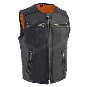 Chaleco de Cuero Casual de Invierno para Motocicleta, Transpirable, Duradero, Cuello en V, Sin Mangas, Chaqueta de Motociclismo de Alta Calidad, Suministro al por Mayor - Product Image 1