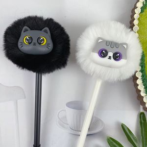 Nouveau stylo neutre créatif en forme <span class=keywords><strong>de</strong></span> boule <span class=keywords><strong>de</strong></span> poils <span class=keywords><strong>de</strong></span> chat, mignon et tendance, en plastique, 0,5 mm, à encre à base d'eau - Product Image 4