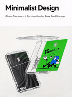 Porte-cartes magnétique universel transparent personnalisable pour iPhone 17 Pro Max, séries 16, 15, 14, 13, 12