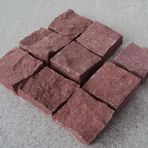 Porphyry Merah Batu Paving Granit, Batu Cobble