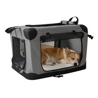 Cage souple pour animaux de compagnie, cadre en acier, fermeture à glissière, solide, durable, résistante à l'eau, pliable, portable, pour le camping en plein air, pour chiens et chats