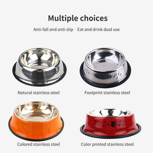 Yüksek kaliteli olmayan ucu lüks paslanmaz çelik evcil hayvan kaseleri besleyiciler kolay temiz çevre dostu Mini köpekler ve kediler için hayvan desen ile - Product Image 5