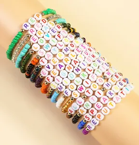 Bracelets de perles à la mode Bracelet de lettrage de travail manuel unisexe pour femmes hommes