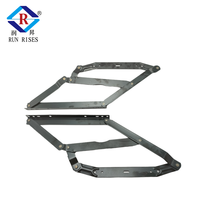 C14-2 Moderna Cama Sofá Reclinable de Hierro Ajustable con Bisagra de Resorte, Recubrimiento de Polvo Negro, Ángulo de Apertura de 90° para Muebles de Dormitorio y Sala de Estar
