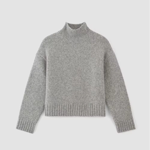 Cardigan Oversize da <span class=keywords><strong>Donna</strong></span> in <span class=keywords><strong>Lana</strong></span> Merino con Logo Personalizzato sul Davanti, Elegante e Casual, Collo a O, Lavorazione a Costine, Maglione Invernale Spesso - Product Image 6