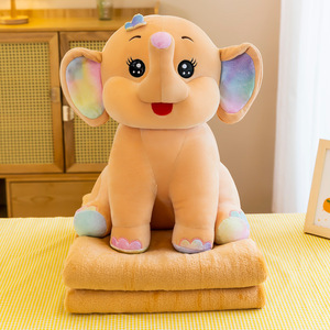 最新の象のぬいぐるみ（毛布付き）（2-in-1）、素晴らしい子供向けギフト。 - Product Image 1