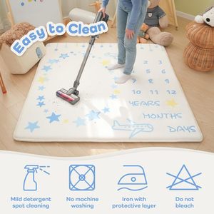 Padded Support <strong>Mat</strong> for Crawling Kick Activity Monthly <strong>Milestone</strong> <strong>Mat</strong> Thick Playmat for Floor Soft Plush Nursery Baby Play <strong>Mat</strong> - Product Image 3