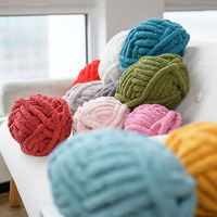 Échantillons Gratuits Fournis, Fil Chenille Chunky 100% Polyester de 2 cm pour le Tissage