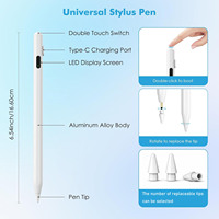 Stylet pour iPad 2026-2018 avec affichage LED de la puissance, compatible iPad A16 11e/10e/9e/8e/7e/6e génération, Air 11/13, Pro 11/13, Pro 12.9" et Mini