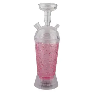 Hot selling 5 colours glass / Acrylic cup hookah Portable car shisha hookah small pen 800 puffs