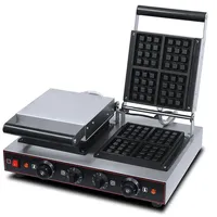 Machine à gaufres à double plaque robuste 220V 3.2KW Haute puissance 18KG Stable pour restaurant et boulangerie commerciale