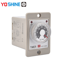 Relais temporisé compact AC220V, plage de temps réglable 30s 60s 30m 60m avec indicateurs LED de puissance et de fonctionnement pour applications industrielles