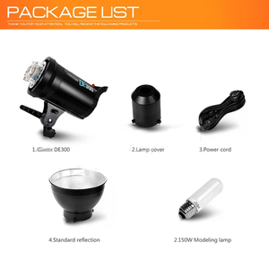 DF Wholesale GodoxDE300W 300W Lumière d'appoint photographique pour la photographie, Flash pour la prise de vue de natures mortes, Flash d'appareil photo DE 300W C - Product Image 3