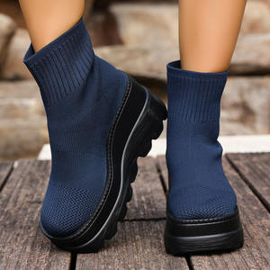 <span class=keywords><strong>Bottes</strong></span> pour femmes, <span class=keywords><strong>bottes</strong></span> à talon compensé amincissantes, <span class=keywords><strong>bottes</strong></span> courtes d'hiver, nouvelle taille grande, semelle épaisse, plateforme, <span class=keywords><strong>bottes</strong></span> à enfiler, <span class=keywords><strong>bottes</strong></span> en tricot, vente en gros - Product Image 2