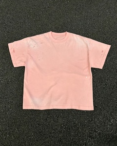 Camiseta de Manga Corta Oversize Rosa para Hombre, Cuello Redondo, Color Sólido, 100% Algodón Jersey, Corte Ajustado - Product Image 3