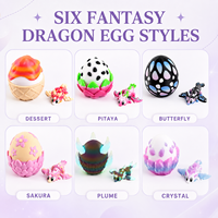 Ensemble d'œufs de dragon fantastiques imprimés en 3D avec figurine de mini-dragon, 6 styles de collection