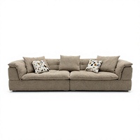 Canapé sectionnel moderne en tissu de 3,36 m, style italien, rembourré et moelleux, 3 places, canapé nuage