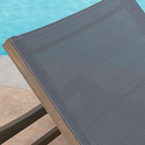 DB SUMMERLAND CHAISE LOUNGE Moderne Gris Foncé Maille Rotin Imperméable PE Loisirs de Plein Air Meubles Cour Parc Hôtel Portable - Product Image 4