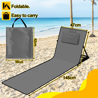Chaise longue de plage pliable de luxe moderne CE, design réglable à 5 positions, poche de rangement pour le camping, le pique-nique, le jardin, l'extérieur