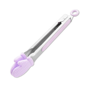 <strong>Mini</strong> Stainless Steel Silicone Food <strong>Tongs</strong> for Cooking BBQ Cooking <strong>Tongs</strong> 9 Inch <strong>Mini</strong> <strong>Serving</strong> <strong>Tongs</strong> - Product Image 3