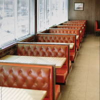Tables et chaises personnalisées pour restaurants de restauration rapide, élégantes banquettes en bois de Malaisie PARA Restaurantes, ensembles de meubles de restaurant