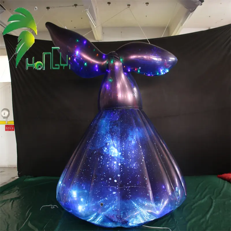 Художественная галерея Креативный дизайн Надувное платье принцессы рыбий хвост украшение галактики с красочным светодиодным светом