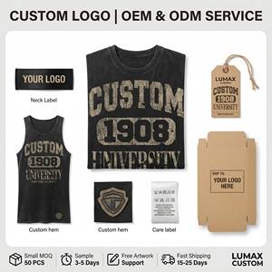 <span class=keywords><strong>Camiseta</strong></span> <span class=keywords><strong>sin</strong></span> <span class=keywords><strong>Mangas</strong></span> Personalizada para Hombre, Estilo Hip Hop Urbano, 100% Algodón Lavado, Diseño Desteñido, Impresión DTG, Corte Regular, Ecológica - Product Image 6