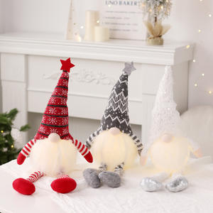 Père Noël Ornements De Noël Avec <span class=keywords><strong>Des</strong></span> Lumières Rougeoyantes Sans Visage Vieil Homme Poupée Forêt Nain Gobelin Dolled Lumières De Noël Dec - Product Image 5