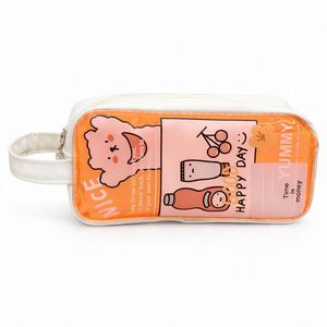 Trousse à crayons en toile motif bus de dessin animé, grande capacité, pour enfants, avec logo personnalisé, sacs à crayons animaux mignons, vente en gros - Product Image 1