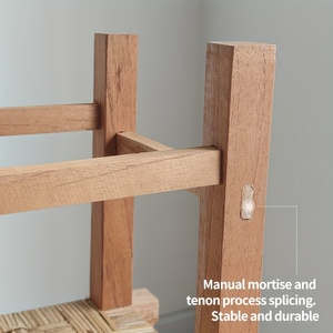 Tabouret et ottoman modernes et élégants en bois massif et rotin tressé, avec rangement intégré, pour la maison, la salle à manger ou comme <span class=keywords><strong>table</strong></span> <span class=keywords><strong>basse</strong></span>. - Product Image 4