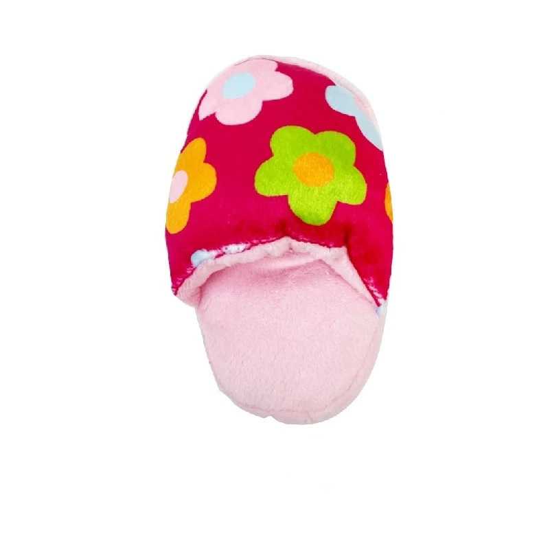 Floral print - plush slippers