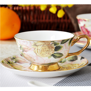 De grado de alimentos fiesta taza de té logotipo personalizado borde dorado boda tazas Taza de café y platillo a granel baratos - Product Image 4