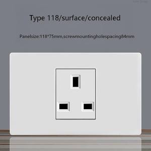 Prise murale USB standard britannique, panneau de prise électrique, type 118, prise murale 6 broches, interrupteur mural - Product Image 3
