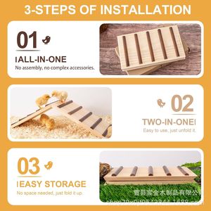 Rampe d'entraînement en bois pour poussins avec bandes antidérapantes pour accessoires de poulailler - Product Image 4