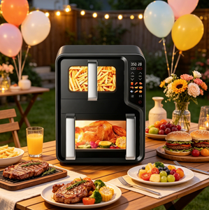 Friteuse à air double Anbolife 11,4 L (5,7 L + 5,7 L) 2800 W, panier amovible antiadhésif, facile à <span class=keywords><strong>nettoyer</strong></span>, non gras, avec fenêtre <span class=keywords><strong>de</strong></span> visualisation - Product Image 6