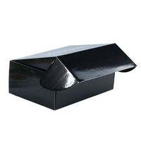 Boîtes d'expédition pliables en papier noir brillant, personnalisées avec logo, en matériaux recyclés, pour emballage de produits de soin de la peau, vente en gros haut de gamme