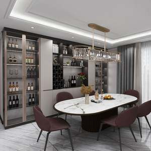 Custom Huipinju Wine <b>Display</b> <b>Cabinet</b> for Home Solid <b>Wood</b> with Glass for Living Room and Dining Room - Product Image 3