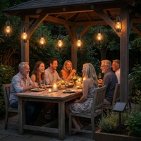 Guirlande lumineuse LED à ampoules effet flamme scintillante IP65, ampoules vintage pour Noël, Diwali, Ramadan, Eid, patio, jardin, fête, mariage, décoration