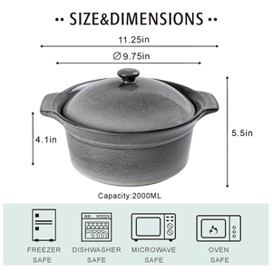 <span class=keywords><strong>UNICASA</strong></span>-cazuela redonda con tapa, cazuela reactiva, color gris - Product Image 2