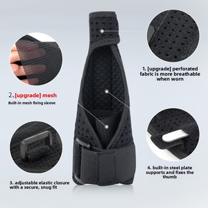 Soporte de muñeca para esguinces Fracturas Tendón Vaina Pulgar Soporte de barra de acero ajustable Malla transpirable Protector de mano Equipo de protección - Product Image 3