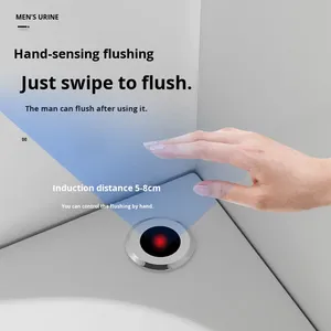 Küçük Daire Köşe Sensörlü Pisuar Seramik Üçgen Duvara Monte Sifonsuz Temassız Manuel Kombine Tuvalet Otel Kullanımı İçin - Product Image 5