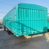 Semi-remorque porte-conteneurs en acier JINFENG à 3/4/5 essieux avec poteaux latéraux, capacité de 100 tonnes, équipement de sol robuste 12r22.5