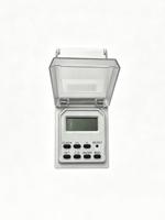 Interruptor Temporizador Digital Programable Semanal para Exteriores, Impermeable IP44, con Pantalla LCD Grande, Enchufe con Varias Funciones, CE GS