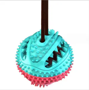Soft Rubber Treat Ball Dog Feeder Pet Toy Teeth Cleaning Rubber Pet Chew Ball Treat Toy Durable Pet Interactive Toy