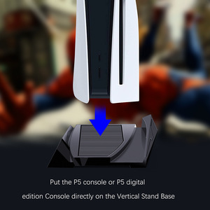 Support vertical pour console PS5, station d'accueil, support pour console de jeu, noir, 124x244x35mm - Product Image 4