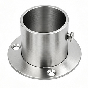 Support de tube rond à montage sur bride en acier inoxydable 304 pour tringle de penderie et base de tringle à serviettes, design moderne et durable - Product Image 2