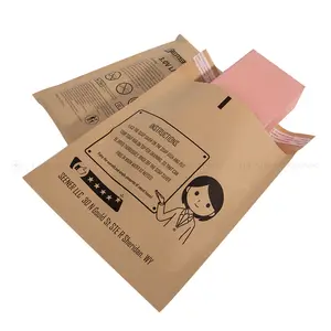 Kraft Shipping mailer customized printed recycle Paper envelopes mailing bag