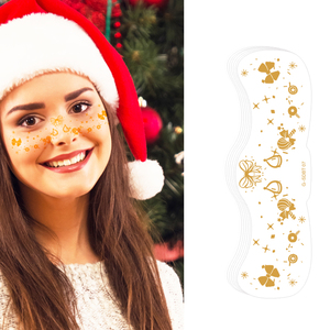 Christmas Glitter Temporary <b>Tattoo</b> Sticker Gold Freckle Waterproof Face Makeup Patch for Holiday Party Festival Use - Product Image 1